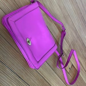 J Crew Magenta crossbody leather bag